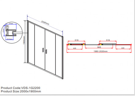 Vincea Garda VDS-1G2200CH душевая дверь