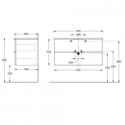 Kerama Marazzi Piano Forte 95 тумба подвесная с ящиками, белая глянцевая