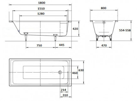 KALDEWEI PURO 653 Standard Стальная ванна 180x80