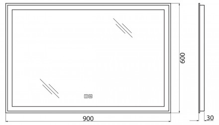 BelBagno SPC-GRT-900-600-LED-TCH-WARMЗеркало