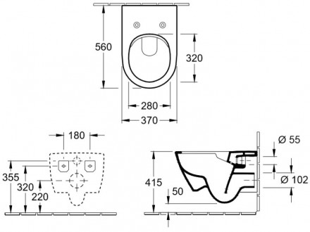 Villeroy Boch Subway 2.0 5614R2R1 Унитаз подвесной с сиденьем (Soft Close)