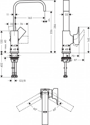 Hansgrohe Metropol 32511670 смеситель для раковины