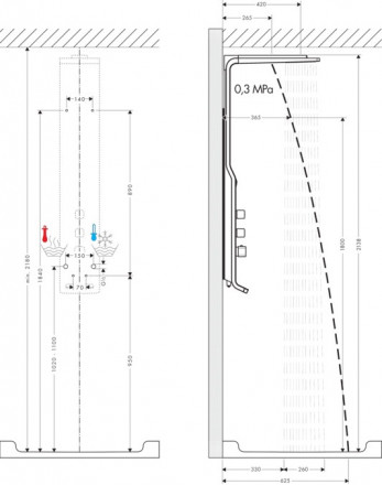 Hansgrohe Raindance Lift 180 2jet 27008000 Душевая панель