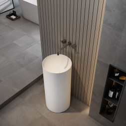 Vincea VBS-6SP01MW Solid Surface Раковина напольная 400*400*850 цвет белый матовый