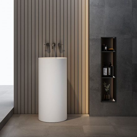 Vincea VBS-6SP01MW Solid Surface Раковина напольная 400*400*850 цвет белый матовый