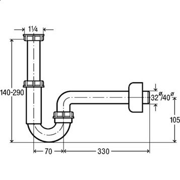 Viega 105952 сифон трубчатый для раковины