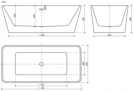 Sancos Dama FB05 ванна акриловая 170x80x58