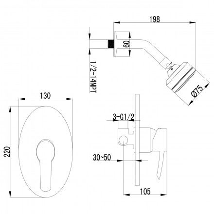 Lemark Atlantiss LM3220C смеситель для душа