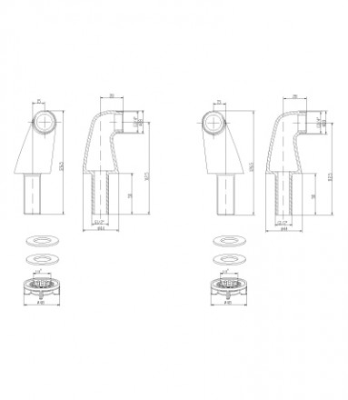Lemark LM8556BR Уголок на ванну для горизонтального подключения смесителя