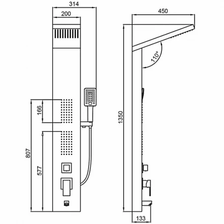 Frap F24005-5 Душевая панель с гидромассажем