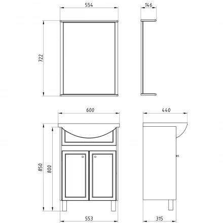 ASB-Mebel Альпина 60 Тумба под раковину