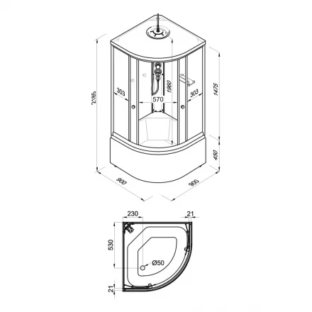 Triton Вельвет 90x90 В душевая кабина