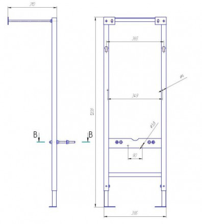 Cersanit Vector IN-MZ-VECTOR инсталляция для подвесного унитаза