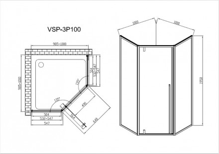 Vincea Penta VSP-3P100CL душевой уголок