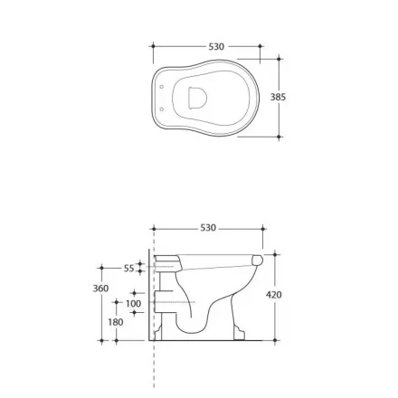 KERASAN Retro T0000108919 Унитаз приставной белый