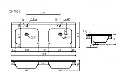 Sancos Element CN7004 раковина 120 см