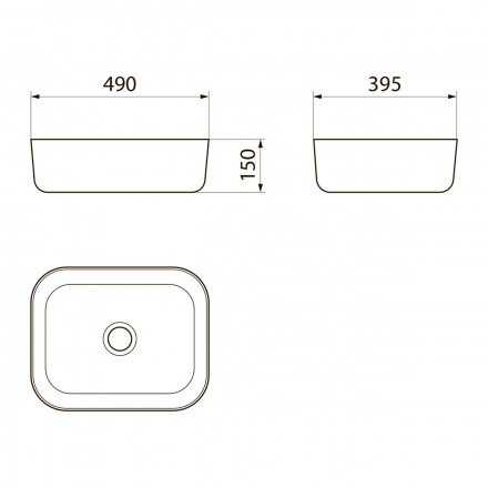Point Афина 50 PN43041 Умывальник накладной, прямоугольный