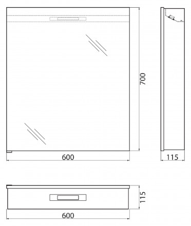 BelBagno SPC-1A-DL-BL-600Зеркало-шкаф