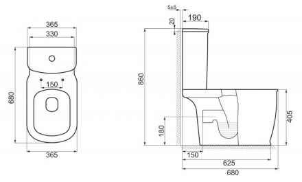 BelBagno Prado BB10150CP унитаз напольный (чаша)