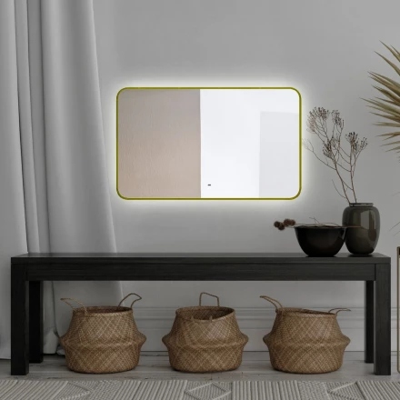 Azario Incanto LED-00002558 Зеркало c подсветкой с диммером 600х1000 золото