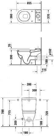 Duravit Starck 3 012609000 Напольный унитаз под бачок (чаша)