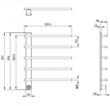 Wonzon &amp; Woghand Nurnberg WW-AL345-BR Полотенцесушитель электрический темный графит