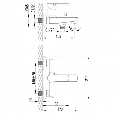 Lemark Plus Grace LM1512C смеситель для ванны