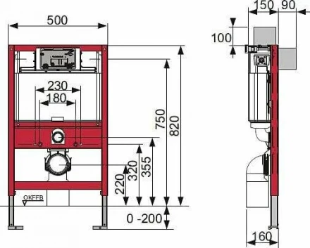 Tece 9300380 инсталляция для подвесного унитаза