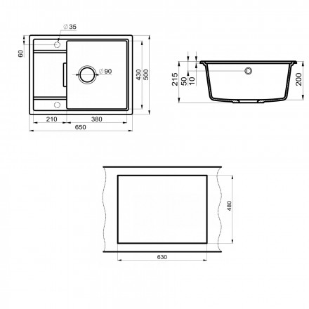 POINT Стил 65 PN3009B мойка кухонная черный