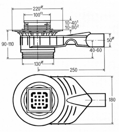 Viega 669201 Advantix Top душевой трап DN 50 (1 л/с)